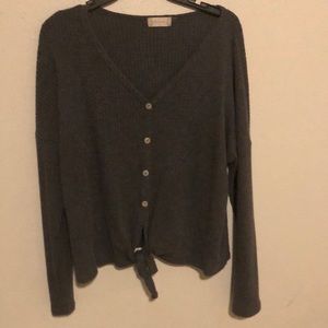 Grey sweater crop  top